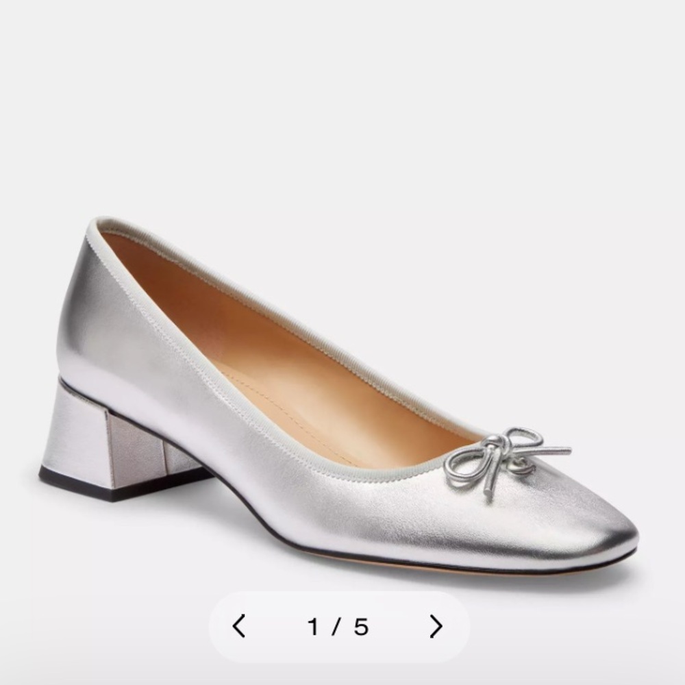 Coach Ava Ballet Pump - Metallic Silver